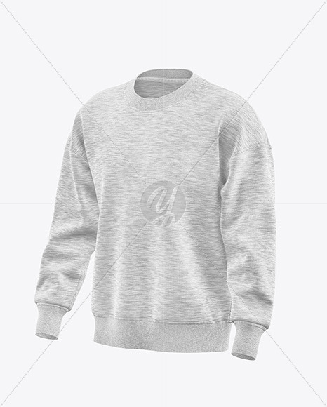Melange Sweatshirt Mockup   Front Half Side View PSD #3