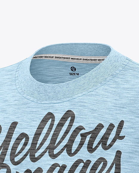 Melange Sweatshirt Mockup   Front Half Side View PSD #1