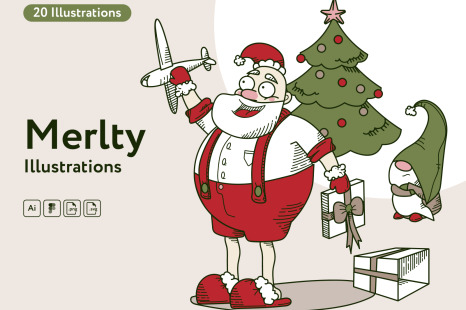 Merlty Santa Illustrations