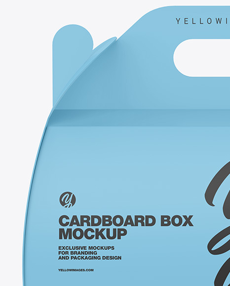 Cardboard Box w/ Handle Mockup box with handle 9287