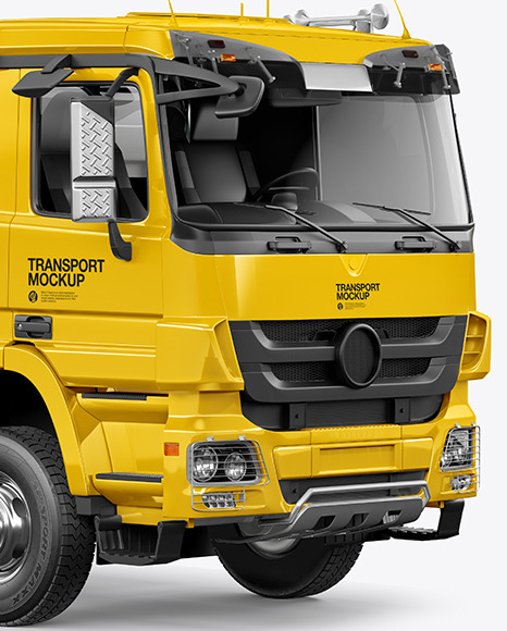 Tipper Truck Mockup - Half Side View dumping 563