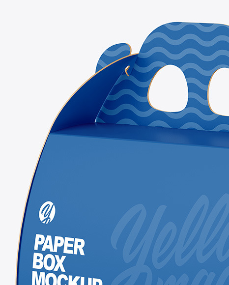 Paper Curved Box w  Handle Mockup PSD #2