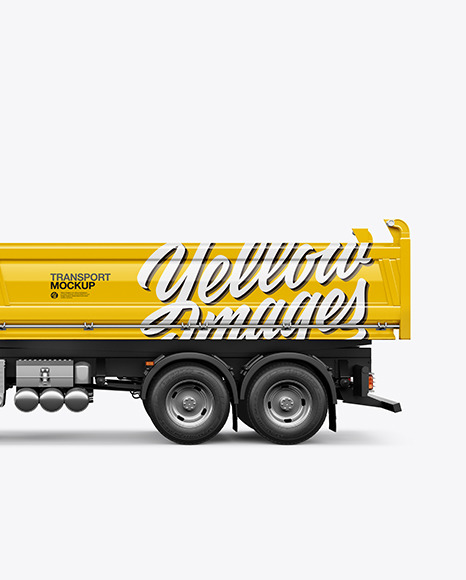Tipper Truck Mockup - Side View dump 555