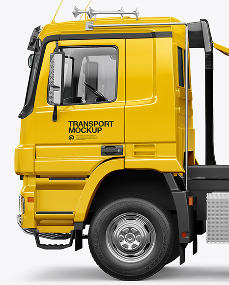 Tipper Truck Mockup - Side View dumping 557