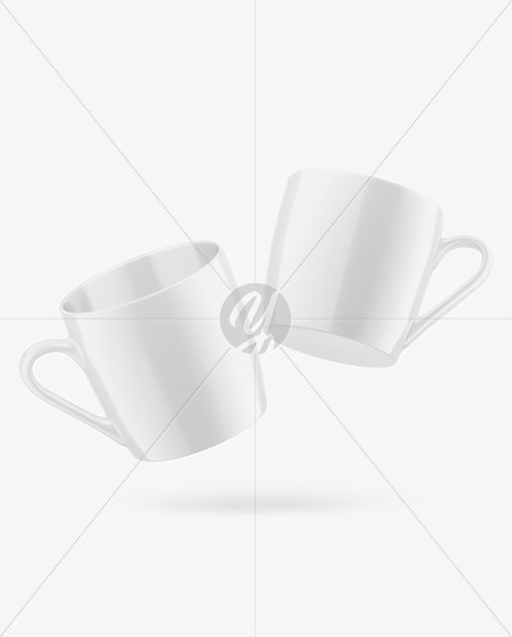 Two Glossy Mugs Mockup PSD #3
