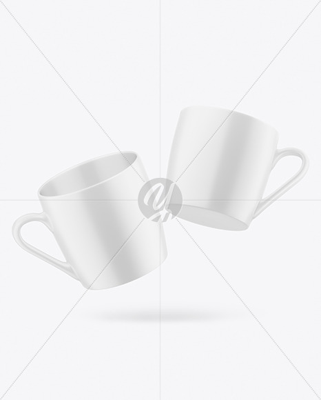 Two Matte Mugs Mockup PSD #3