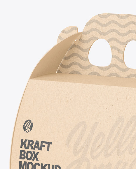 Kraft Curved Box w  Handle Mockup PSD #2
