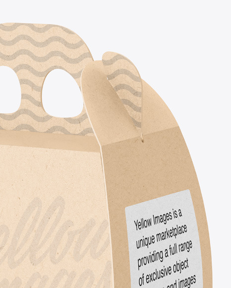 Kraft Curved Box w  Handle Mockup PSD #1
