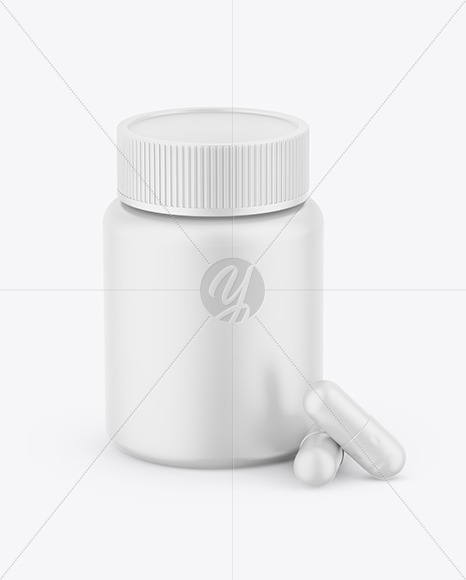 Matte Pills Jar Mockup PSD #3