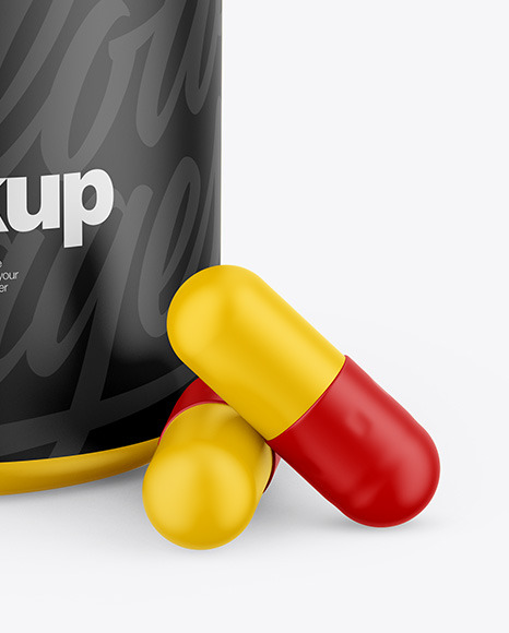 Matte Pills Jar Mockup PSD #1