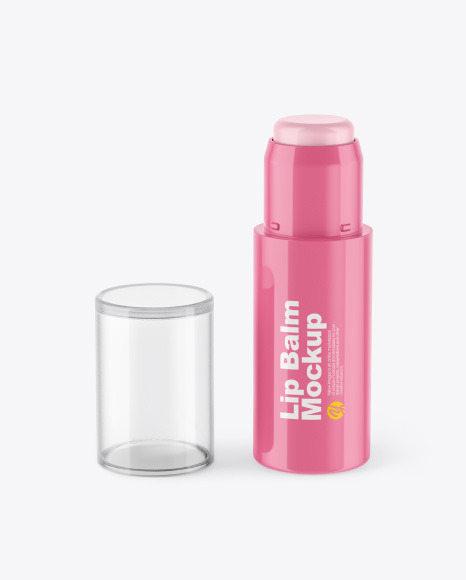 Opened Glossy Lip Balm Mockup