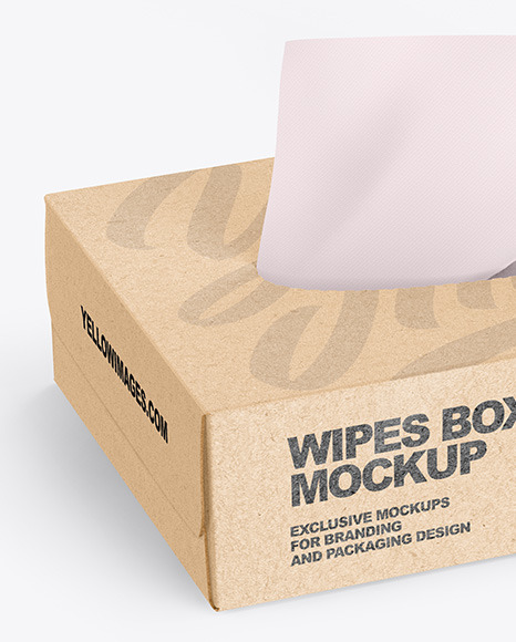 Kraft Paper Box w  Wipes Mockup PSD #2