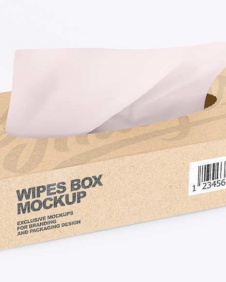 Kraft Paper Box w  Wipes Mockup PSD #6