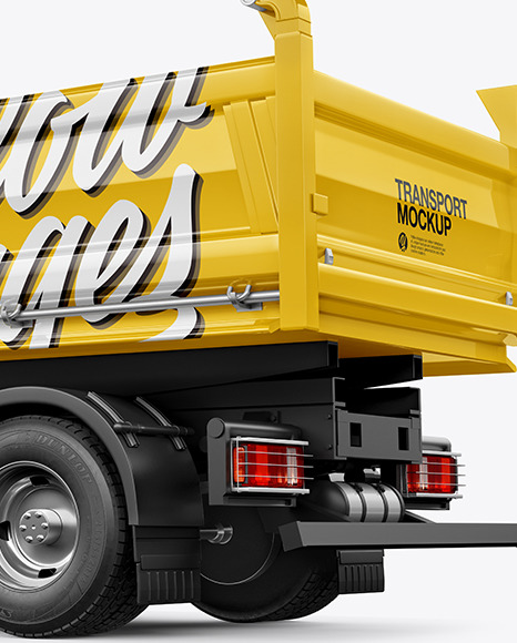 Tipper Truck Mockup - Back Half Side View dump 539