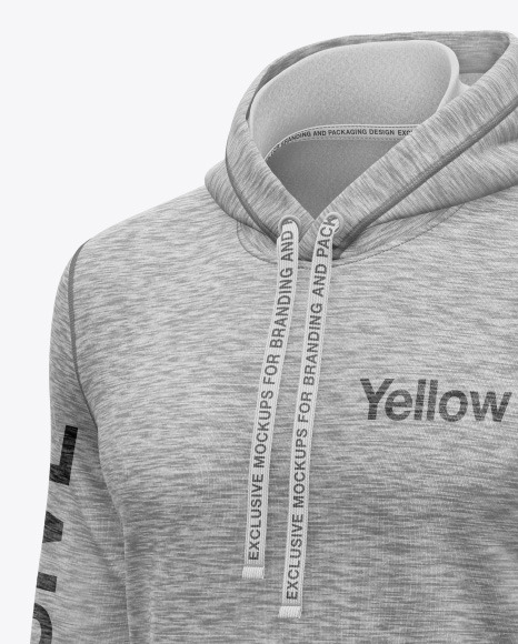 Melange Hoodie Mockup casual 132