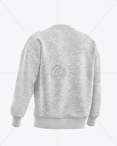 Melange Sweatshirt Mockup   Back Half Side View PSD #3