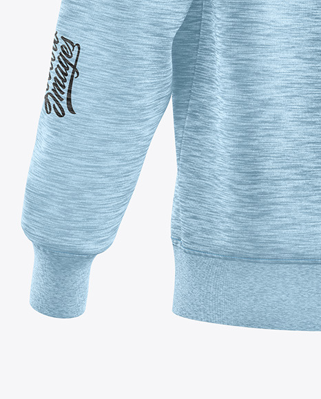 Melange Sweatshirt Mockup   Back Half Side View PSD #6