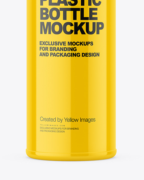 Glossy Plastic Bottle with Pump Mockup bottle 7013