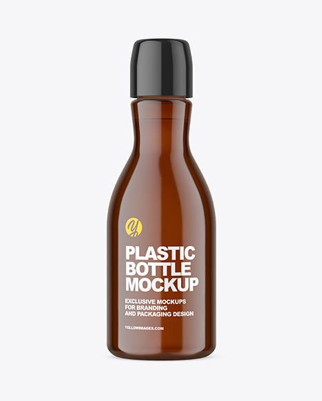 Amber Plastic Pharmacy Bottle Mockup