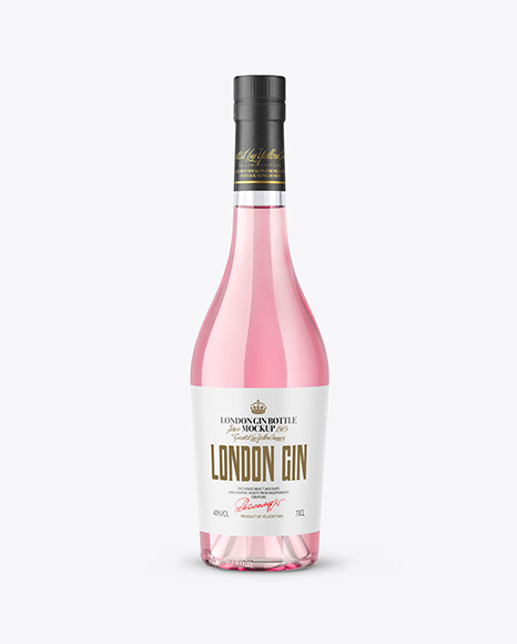 Clear Glass Gin Bottle Mockup