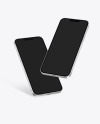 Two iPhones 13 Pro Max Silver Mockups