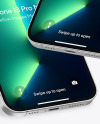 Two iPhones 13 Pro Max Silver Mockups