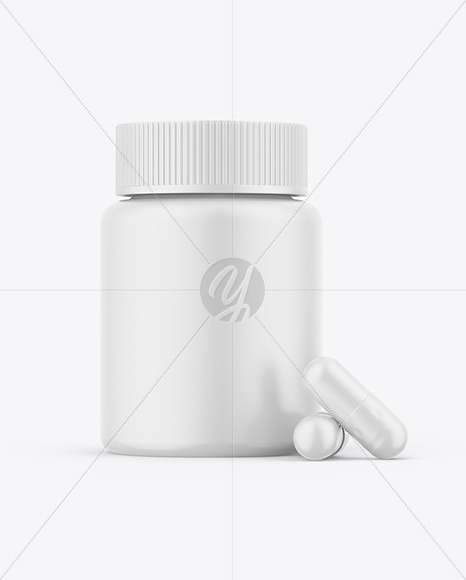 Matte Pills Jar Mockup PSD #3