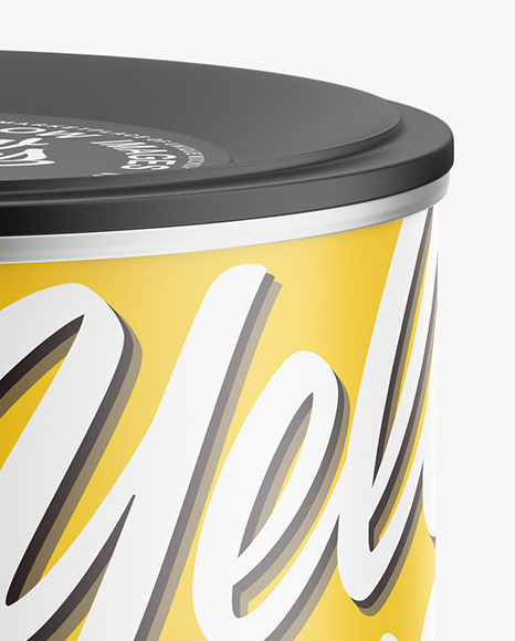 Matte Tin Can with Plastic Cap Mockup cans 6886