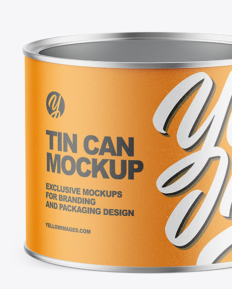 Tin Can with Textured Label and Plastic Cap Mockup PSD #1