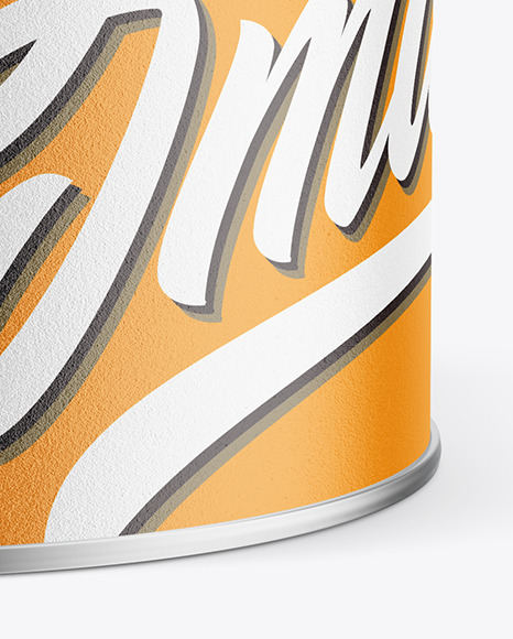 Tin Can with Textured Label and Plastic Cap Mockup PSD #7