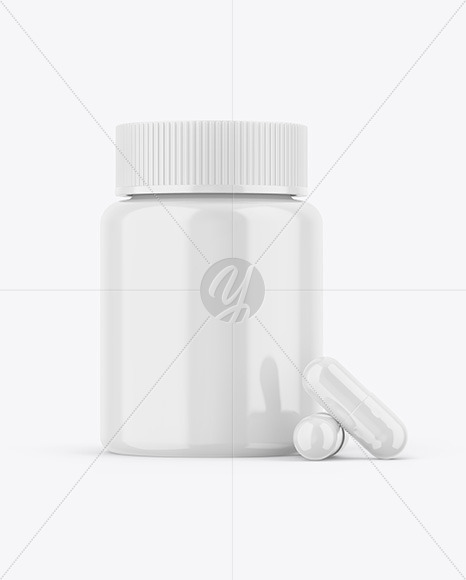 Glossy Pills Jar Mockup PSD #3