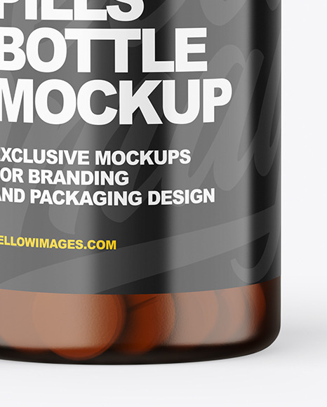 Amber Bottle With Pills Mockup PSD #4