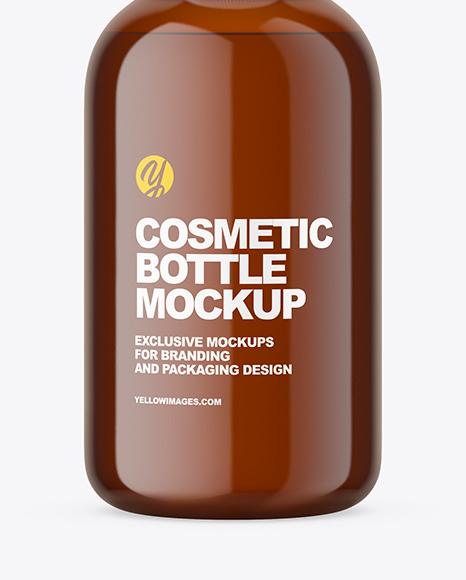 Amber Dropper Bottle Mockup PSD #2