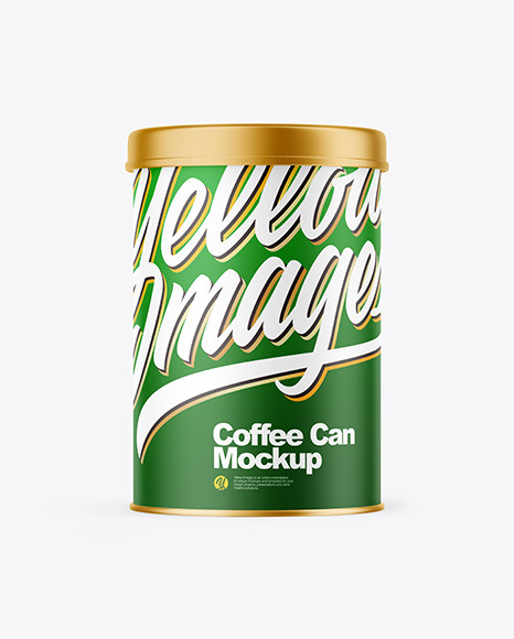 Coffee Tin Can with Matte Finish Mockup