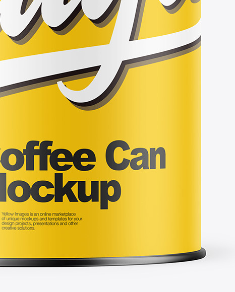 Coffee Tin Can with Matte Finish Mockup PSD #7