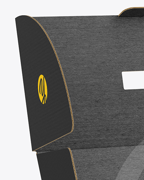 Opened Cardboard Box w/ Handle Mockup cardboard 4730