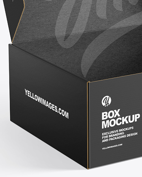 Opened Cardboard Box w/ Handle Mockup carton 4731
