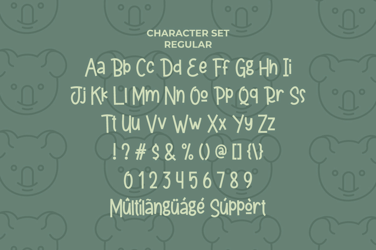 Cute Koala Cartoon Display Font
