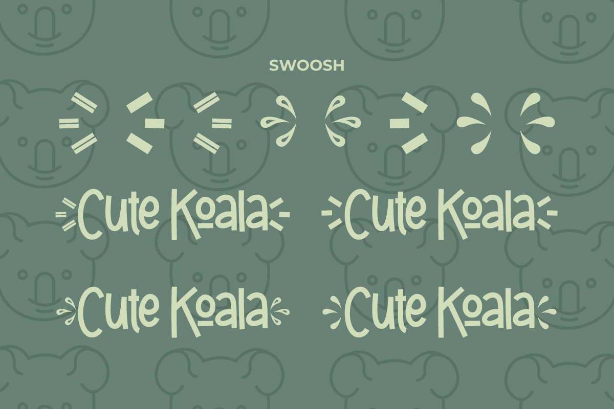 Cute Koala Cartoon Display Font