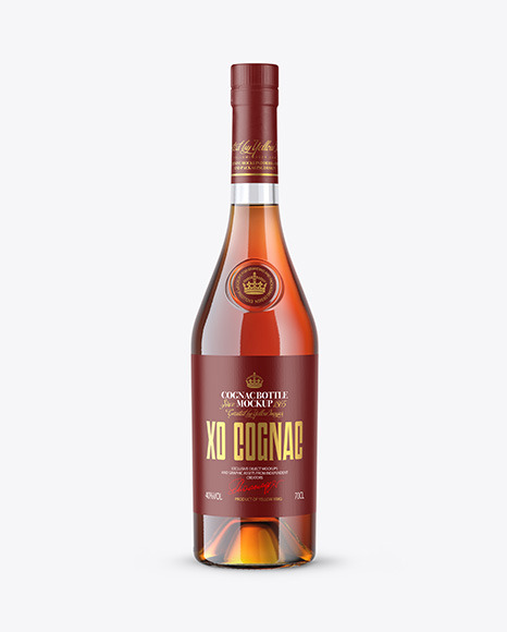 Clear Glass Cognac Bottle Mockup PSD #2
