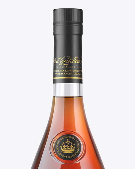 Clear Glass Cognac Bottle Mockup PSD #1