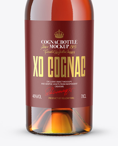 Clear Glass Cognac Bottle Mockup PSD #6