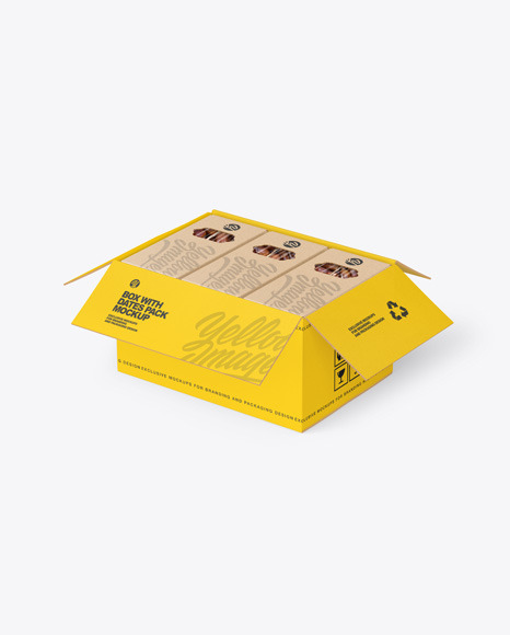 Corrugated Box w/ Dates Packs Mockup Coruugated 4671