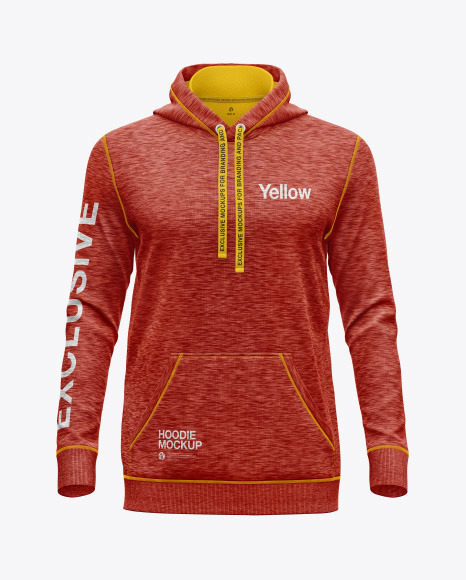 Melange Hoodie w/pocket Mockup