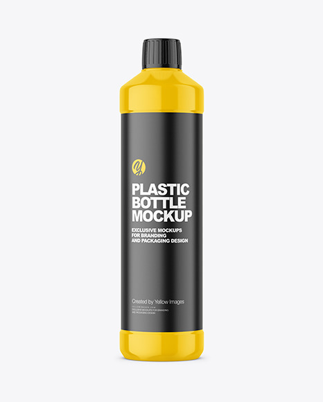 Glossy Plastic Bottle Mockup