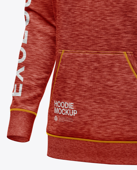 Melange Hoodie w/pocket Mockup cuff 54