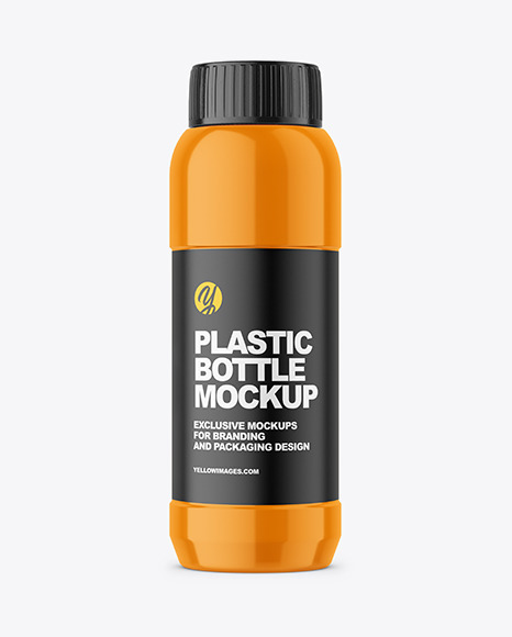 Glossy Plastic Bottle Mockup