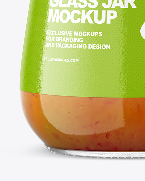 500ml Peach Jam Glass Jar Mockup PSD #1