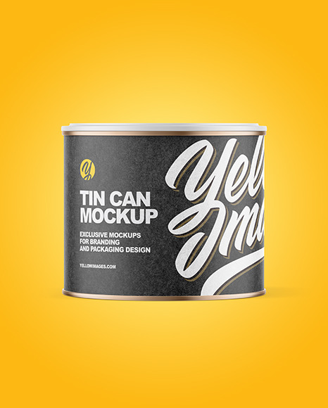 Tin Can with Kraft Label and Plastic Cap Mockup PSD #2