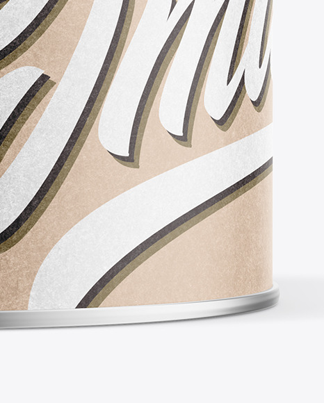 Tin Can with Kraft Label and Plastic Cap Mockup PSD #7